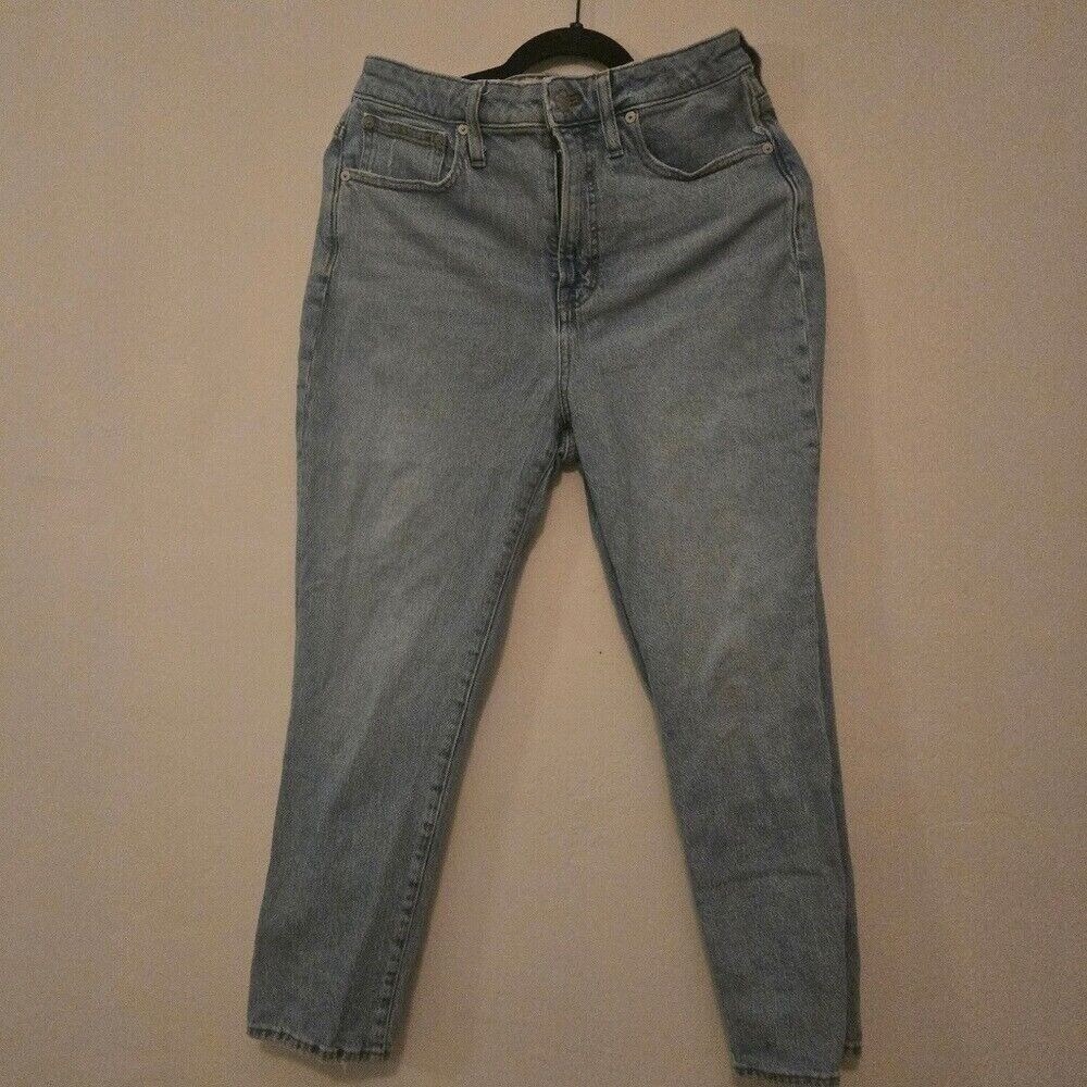Madewell Mom Jeans Women's 28P High Rise Tapered Leg Light Wash Denim
